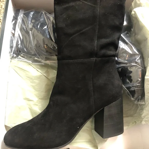 NEW EILEEN FISHER Boots Cinch Suede Block Heel - Picture 3 of 12